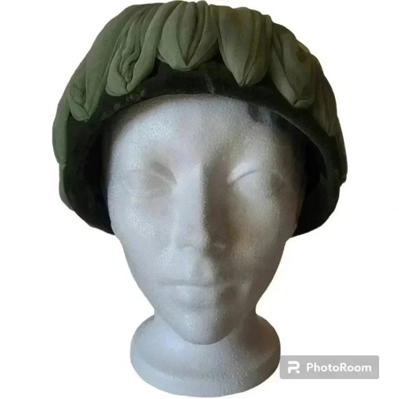 Vintage 50s 60s Net & Velvet Ladies Formal Hat - Picture 7 of 10